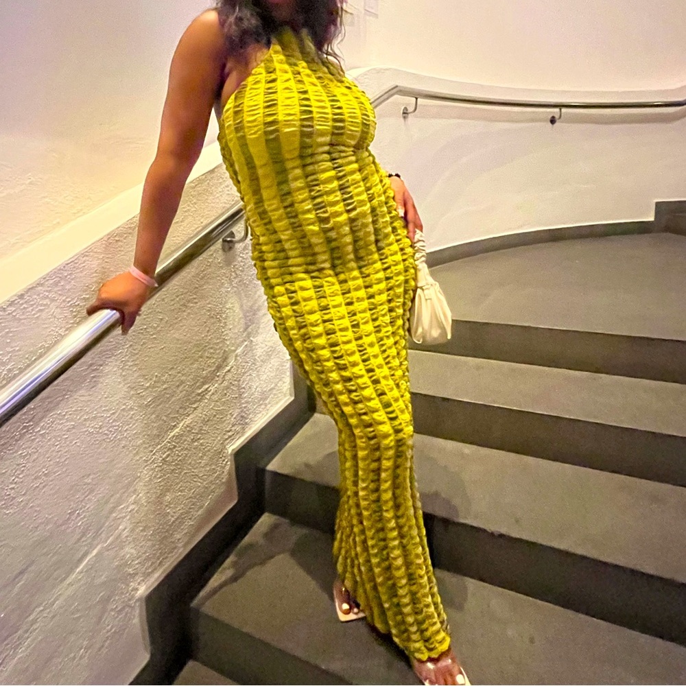 Maxi Halter Bubble Dress